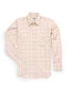 Men's Ely Cattleman Long Sleeve Retro Star Print Western Snap Shirt - Ecru