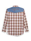 Men's Ely Cattleman Retro Plaid Western Snap Shirt with Horse Embroidery