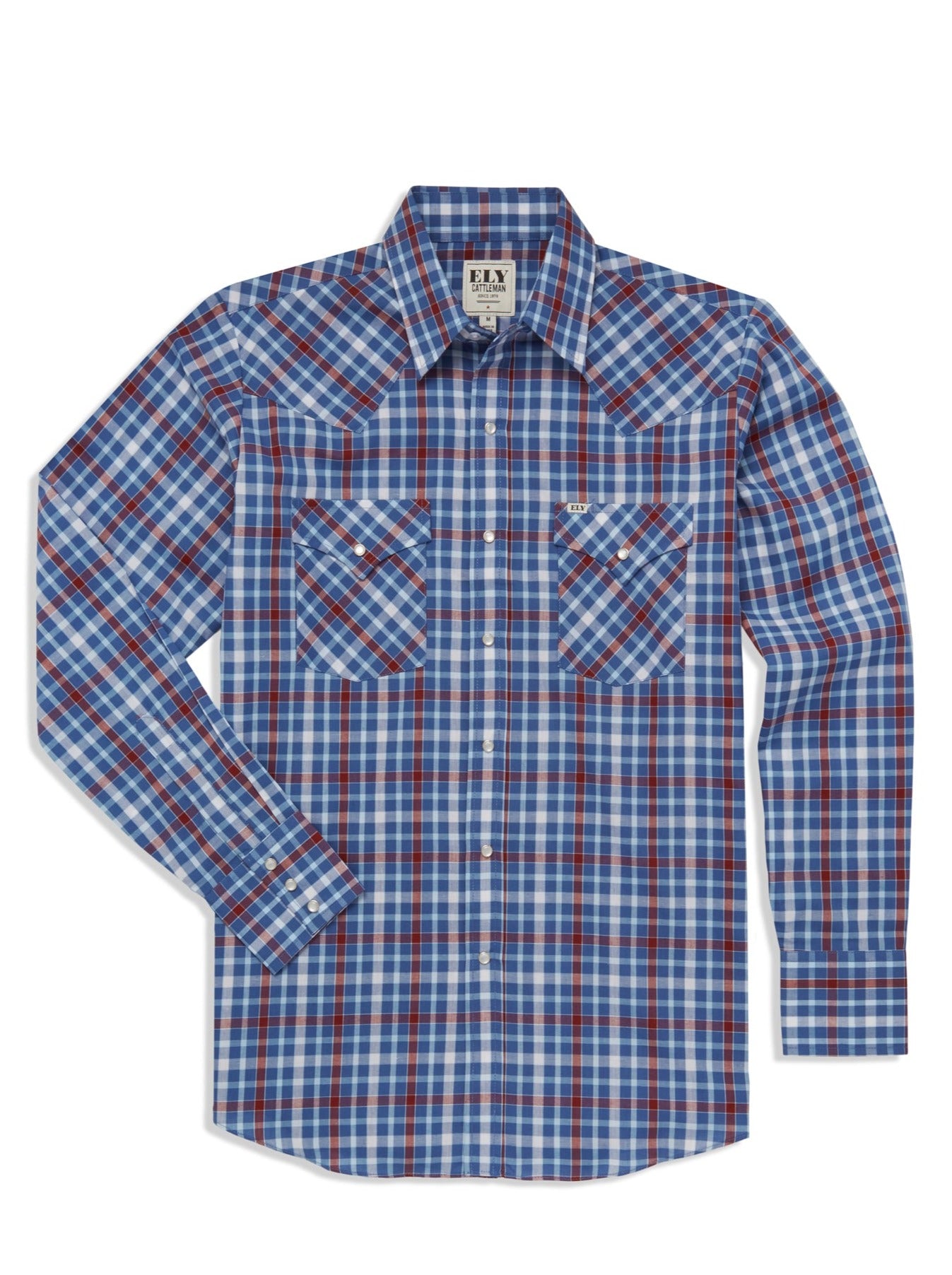 Ely Cattleman Men's Long Sleeve Plaid Western Shirt