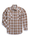 Men's Ely Cattleman Long Sleeve Textured Plaid Western Snap Shirt- Teal & Khaki