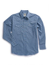 Men's Ely Cattleman Long Sleeve Classic Check Western Snap Shirt- Blue & Black