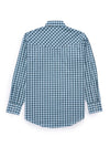 Men's Ely Cattleman Long Sleeve Classic Check Western Snap Shirt- Turquoise & Red