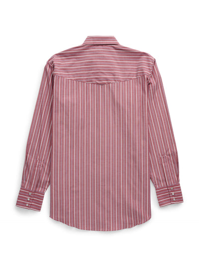 Men's Ely Cattleman Long Sleeve Red Americana Stripe Western Snap Shirt