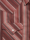 Men's Ely Cattleman Long Sleeve Textured Stripe Western Snap Shirt- Burgundy