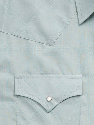 Men's Ely Cattleman Long Sleeve Solid Dusty Aqua Western Shirt