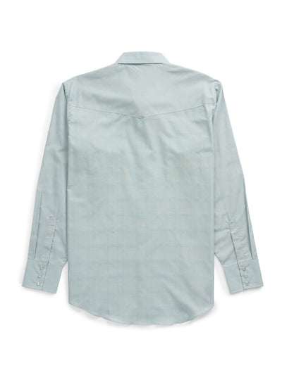 Men's Ely Cattleman Long Sleeve Solid Dusty Aqua Western Shirt