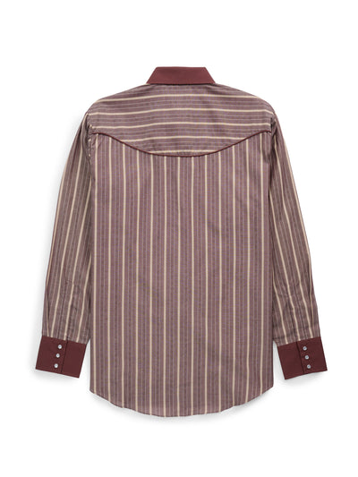 Men's Ely Cattleman Retro Stripe Western Snap Shirt with Jackalope Embroidery