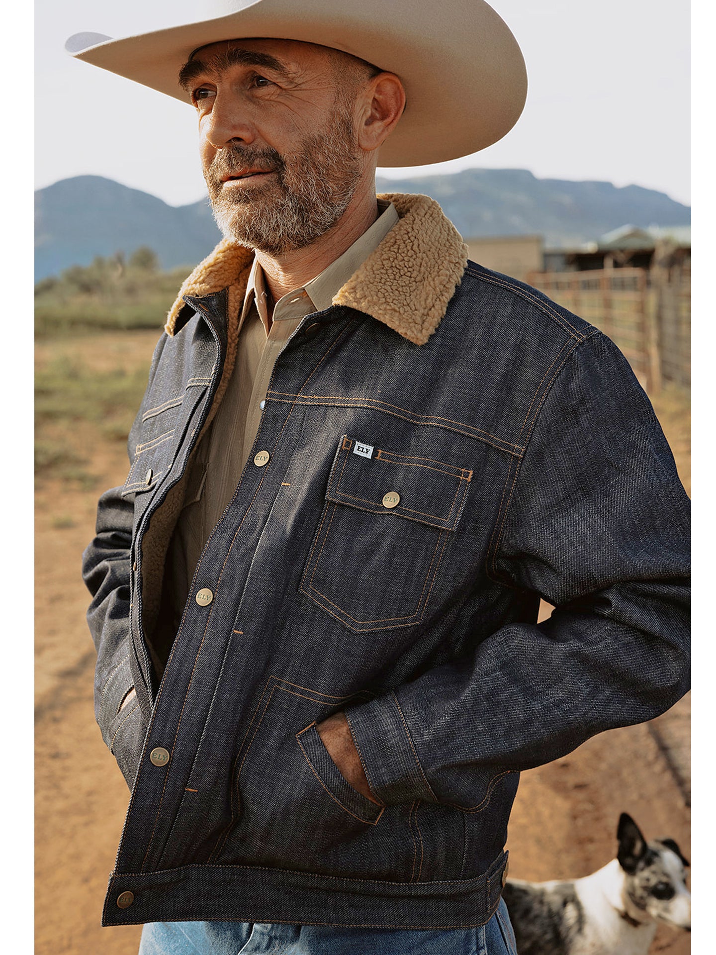 Men's Ely Cattleman Vintage Reissue Denim Jacket with Sherpa