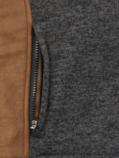 Men's Knit Western Contrast Full Zip Jacket