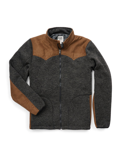 Men's Knit Western Contrast Full Zip Jacket