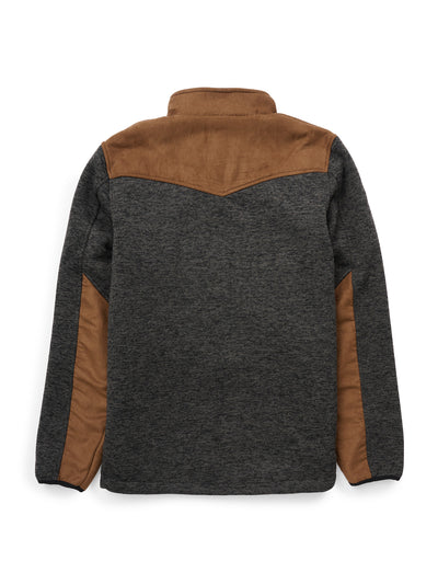 Men's Knit Western Contrast Full Zip Jacket