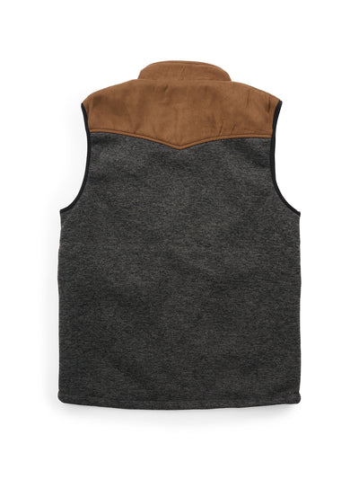 Men's Knit Western Contrast Full Zip Vest