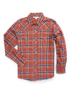 Women's Ely Walker Rust Plaid Flannel Western Snap Shirt