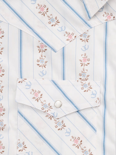 Women's Ely Walker White Horseshoe Wallpaper Floral Print Sleeveless Shirt