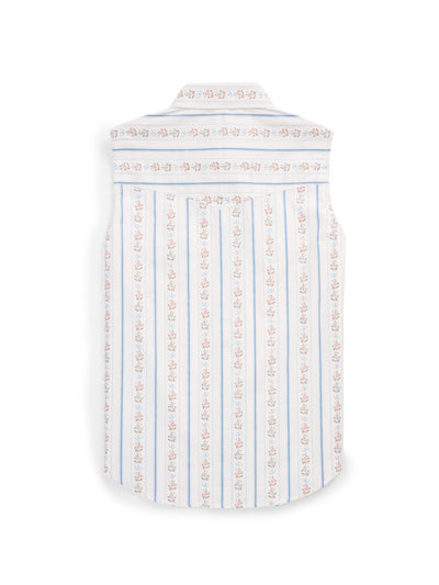 Women's Ely Walker White Horseshoe Wallpaper Floral Print Sleeveless Shirt