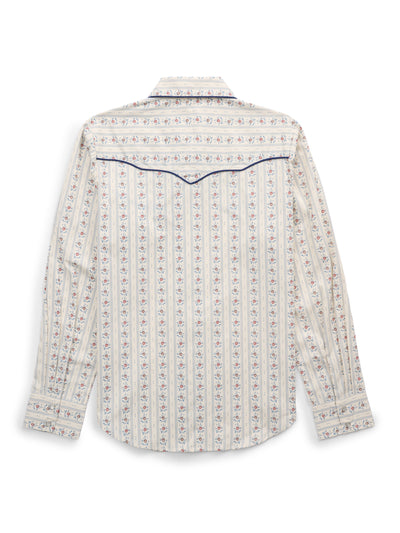 Women's Ely Walker Ecru Wallpaper Floral Print Western Snap Shirt