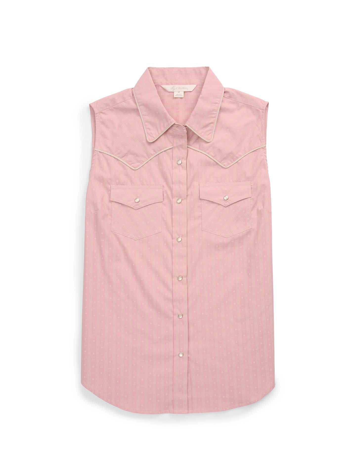 Women's Ely Walker Dusty Pink Western Motif Print Sleeveless Shirt