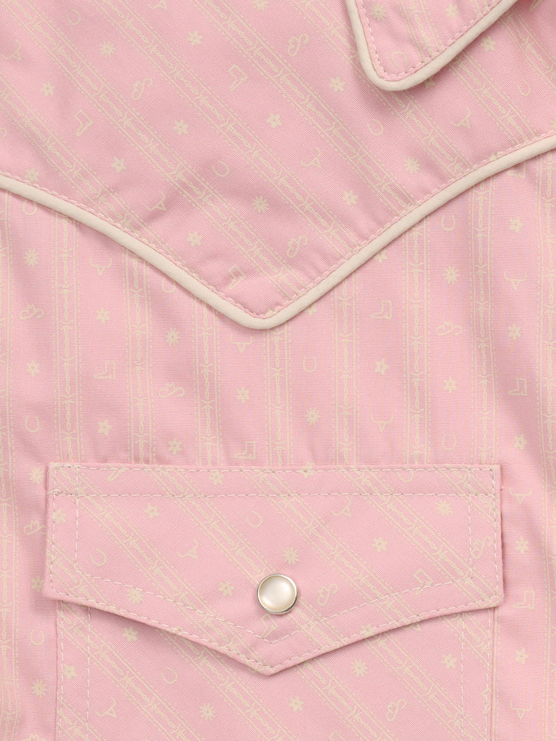 Women's Ely Walker Dusty Pink Western Motif Print Sleeveless Shirt