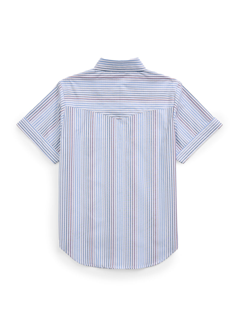 Women's Ely White Multi Stripe Short Sleeve Shirt