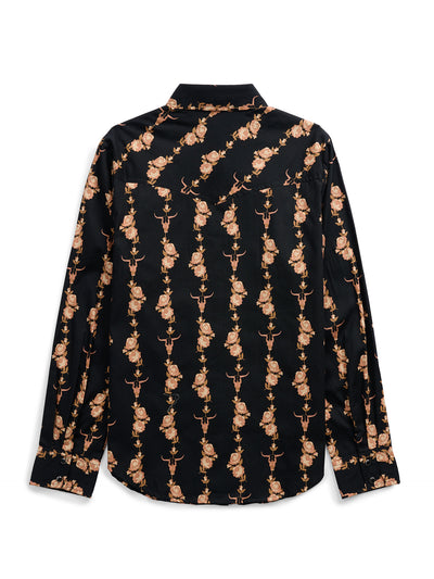 Women's Ely & Walker Black Rose Print Western Snap Shirt