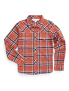 Girl's Ely Cattleman Rust Plaid Flannel Western Snap Shirt