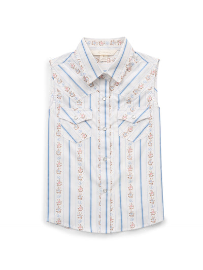 Girl's Ely Walker Horseshoe Wallpaper Floral Print Sleeveless Shirt