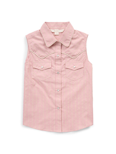 Girl's Ely Walker Dusty Pink Western Motif Print Sleeveless Shirt