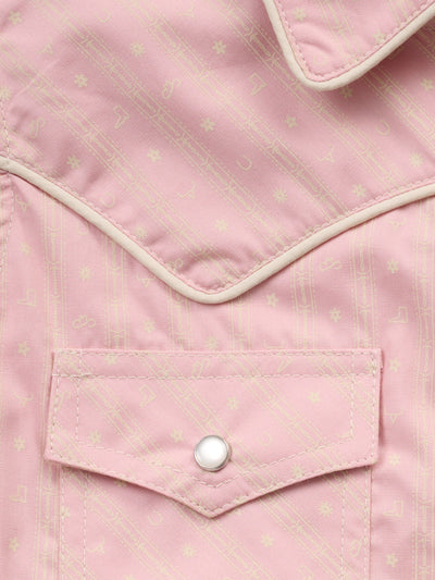 Girl's Ely Walker Dusty Pink Western Motif Print Sleeveless Shirt