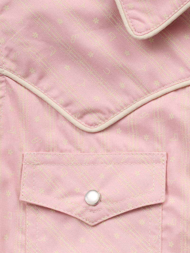 Girl's Ely Walker Dusty Pink Western Motif Print Sleeveless Shirt