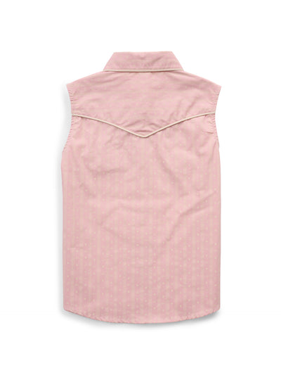 Girl's Ely Walker Dusty Pink Western Motif Print Sleeveless Shirt
