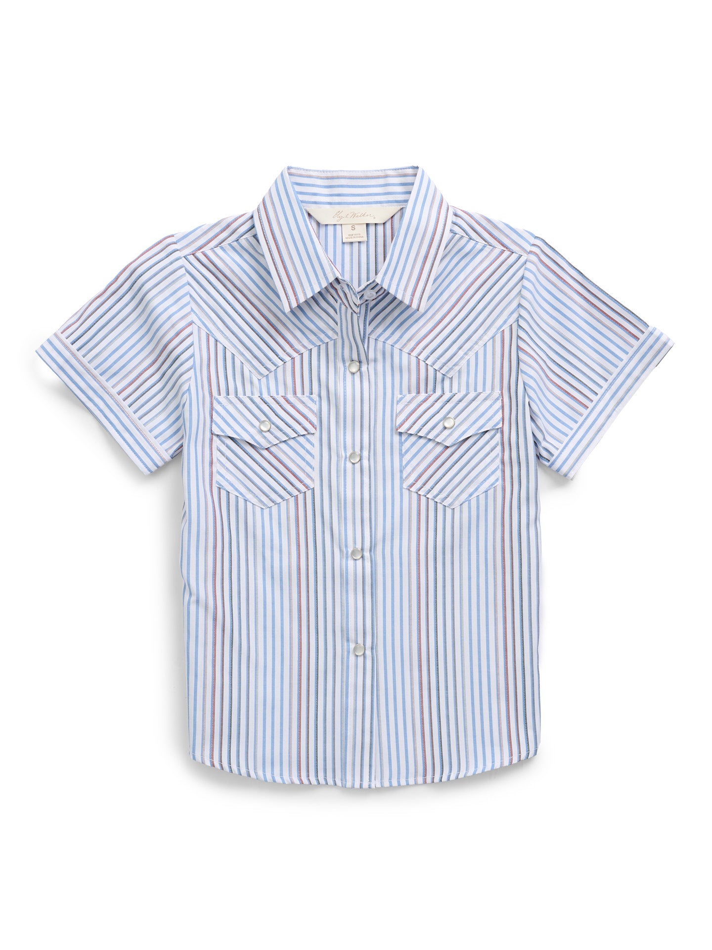 Girl's Ely White Multi Stripe Short Sleeve Shirt