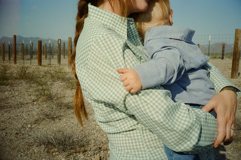 Women's Cowboygirl Sage Brush Gingham Granddaddy Snap Shirt