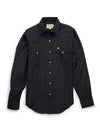 Women's Cowboygirl Black Solid Tonal Dobby Granddaddy Snap Shirt