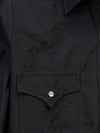 Women's Cowboygirl Black Solid Tonal Dobby Granddaddy Snap Shirt
