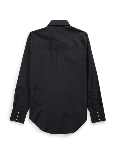 Women's Cowboygirl Black Solid Tonal Dobby Granddaddy Snap Shirt