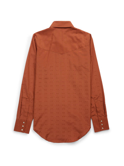 Women's Cowboygirl Rust Solid Tonal Dobby Granddaddy Snap Shirt