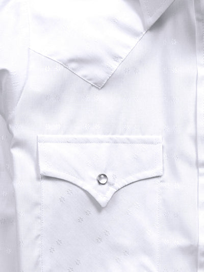 Women's Cowboygirl White Solid Tonal Dobby Granddaddy Snap Shirt