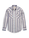Women's Cowboygirl Ecru & Cowboy Blue Striped Granddaddy Snap Shirt