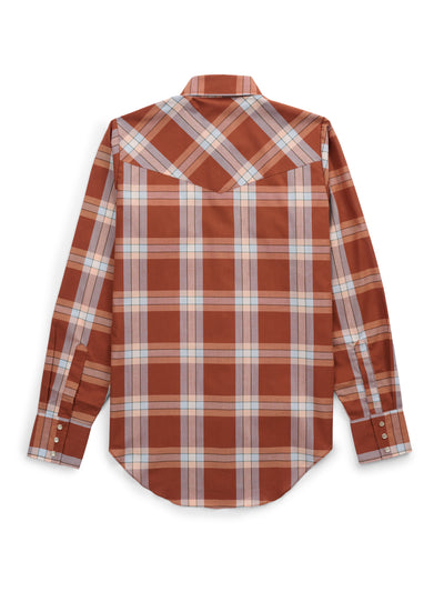 Women's Cowboygirl Ranch Rig Rust Plaid Granddaddy Snap Shirt