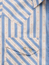 Women's Cowboygirl Horseshoe Cowboy Blue Striped Print Granddaddy Snap Shirt