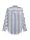 Women's Cowboygirl Horseshoe Cowboy Blue Striped Print Granddaddy Snap Shirt