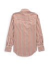 Women's Cowboygirl Ranch Rig Rust Horseshoe Striped Print Granddaddy Snap Shirt