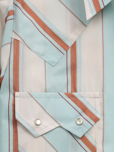 Women's Cowboygirl Vintage Turquoise Stripe Granddaddy Snap Shirt