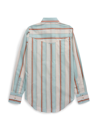 Women's Cowboygirl Vintage Turquoise Stripe Granddaddy Snap Shirt