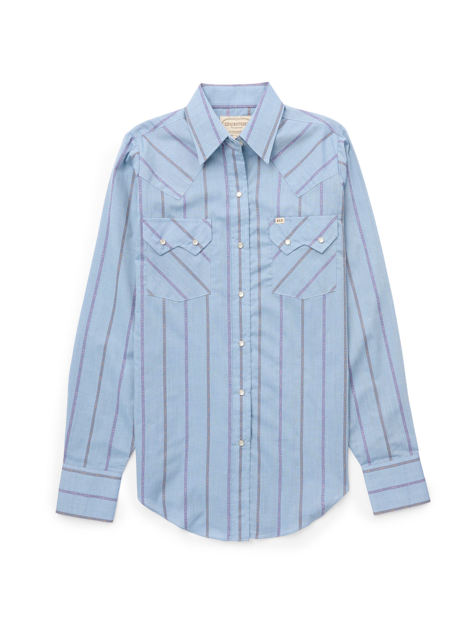 Women's Cowboygirl Cowboy Blue Dobby Stripe Granddaddy Snap Shirt