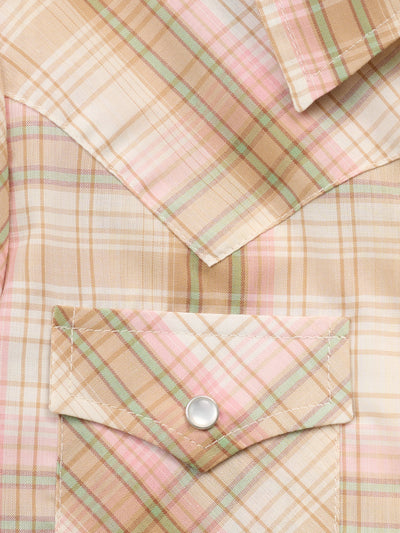 Girl's Cowboygirl Buttermilk Plaid Granddaddy Western Snap Shirt