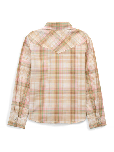 Girl's Cowboygirl Buttermilk Plaid Granddaddy Western Snap Shirt