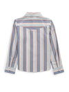 Girl's Cowboygirl Ecru & Cowboy Blue Striped Granddaddy Western Snap Shirt
