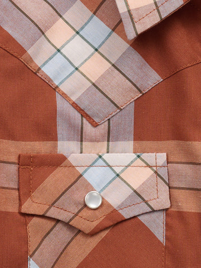 Girl's Cowboygirl Rust Big Plaid Granddaddy Western Snap Shirt