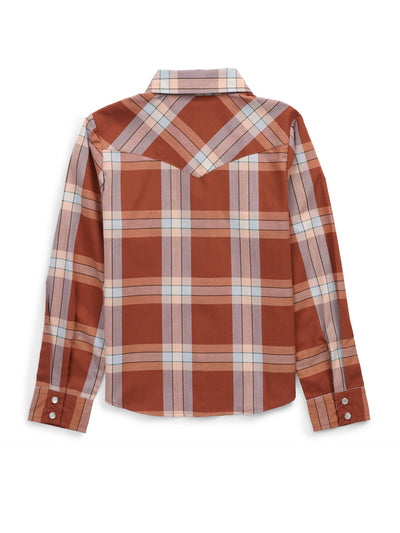 Girl's Cowboygirl Rust Big Plaid Granddaddy Western Snap Shirt